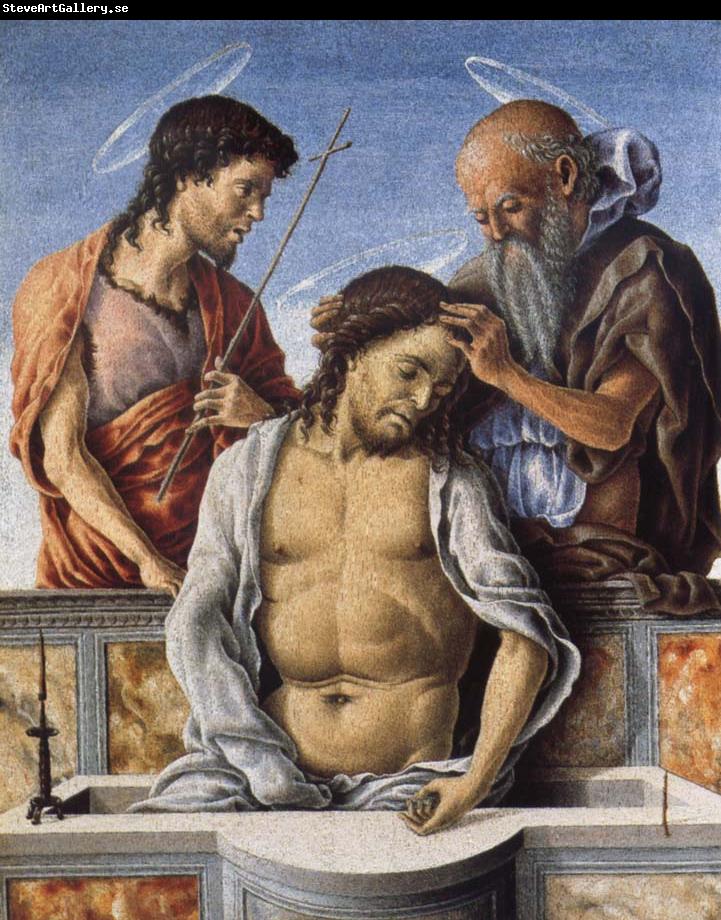 Marco Zoppo THe Dead Christ with Saint John the Baptist and Saint Jerome